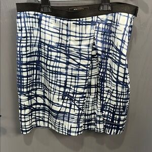 BCBG Navy and White Patterned Skirt